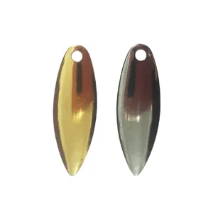 Cucharas giratorias de metal en forma de hoja de sauce para señuelos de pesca DIY.