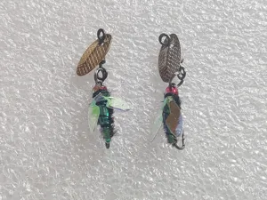 Mini fishing spinner bait set with fly insect lure hooks, perfect for micro fishing and trout.