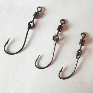 Angelhaken mit Wirbel aus Metall, mit Widerhaken für sicheres Angeln und Fischen.