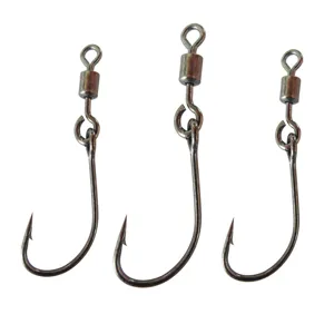 Kohlenstoffstahl Angelhaken Mit Widerhaken Set 360 Grad Drehbarer Wirbel Schnappfisch Haken Outdoor Angelzubehör