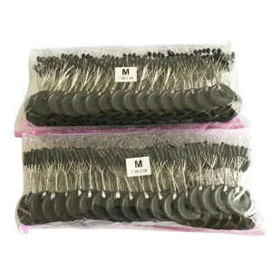 Fishing space beans rubber floats set black oval line stoppers for angling gear 100pcs