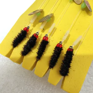 Fishing lure set with spinner blades and fly hooks, 5pcs trout fishing rigs for bass.