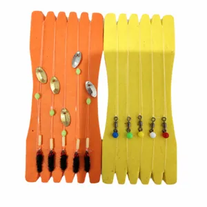 Lure fishing micro spoon spinner bait set with foam winder board, fly hooks and swivel connectors.