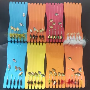 Micro Set de Señuelos de Pesca Moscas de Pesca Anzuelos Lentejuelas Rig Con Tablero de Bobina de Espuma Accesorios de Aparejos de Pesca Biónicos