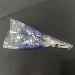 Multi-functional fishing pliers stainless steel lure tool with line cutter and ring opener.