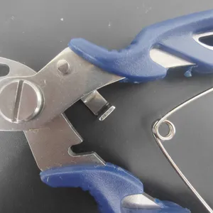 Multi-functional stainless steel fishing pliers line cutter and split ring tool main view