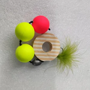 Simulation grass carp fishing lure set with foam floats, feather hook and lead sinker.