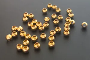 Gold metal fishing beads stopper brass micro lure components 3mm 4mm fly line accessories