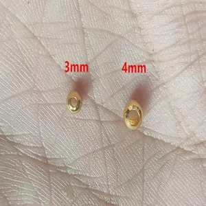 Gold metal retaining beads 3mm 4mm copper beads for fishing line micro accessories detail