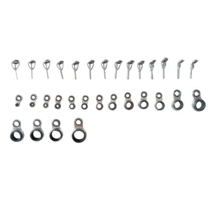 Stainless steel ceramic fishing rod guides set DIY tackle repair components replacement ring eyes