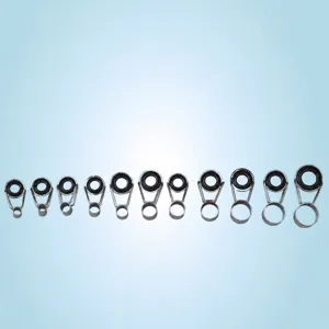 Fishing rod guide rings set, durable metal line guides assortment for DIY fishing repair.
