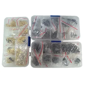 Carbon Steel Fishing Hooks Set Tube-Attached Iseni Barb Hook Boxed Assorted Sizes Fishing Tackle Equipment