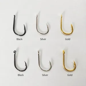 Ise-ni fishing hooks set flat and eyed styles black silver gold fishing tackle gear