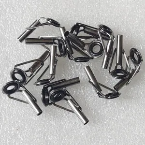 Stainless steel fishing rod guide rings set ceramic top wire tips DIY repair tackle accessories