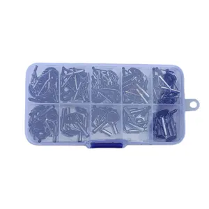 Fishing rod guide ring set with storage box, stainless steel ceramic tips for DIY repair.