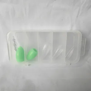 Micro casting float set with storage box, transparent and green floating lures for fishing tackle.