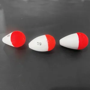 Red and white foam fishing float set, durable lightweight ball design for sea angling.