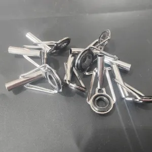 Stainless steel fishing rod guide tips replacement set for DIY fishing tackle repair work.