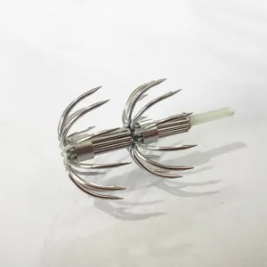 Stainless Steel Luminous Squid Hook Barbless Saltwater Fishing Multi Claw Cuttlefish Umbrella Hook Sea Fishing Tackle