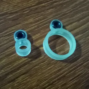 Gedetailleerd overzicht van silicone vishengel lijngeleiderringen met keramische ogen voor DIY.