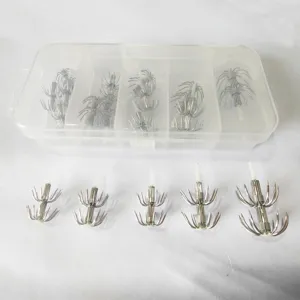 Edelstahl leuchtend Tintenfisch Haken Set mit 12 Krallen Schirm Angelhaken in Box