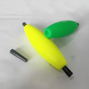 Oval European fishing float set, bulk single color cigar bobber for sea rod and reservoir angling.