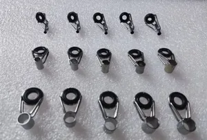 Details van vervangende vishengel geleide ringen set met diverse maten keramische ringen.