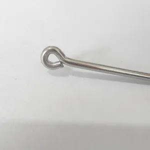 Stainless steel long shank fishing hook eyelet main view display durable tackle gear equipment