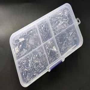 Set de 200 eslabones de pesca con imperdible eslabones de barril accesorios de pesca
