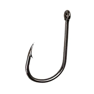 High quality metal sea fishing hook with eye and barb for saltwater angling and lure fishing