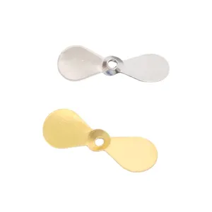 Metal propeller spinner blades for fishing lure DIY, silver and gold micro bait accessories.