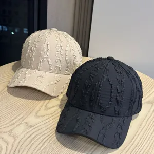 Berretto da baseball stropicciato casual da donna, elegante cappello da sole con trama unica.
