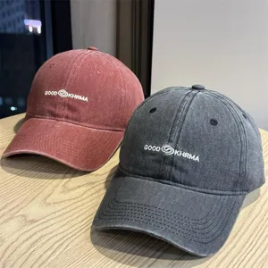 Vintage Washed Cotton Baseball Cap Unisex Adjustable Distressed Dad Hat Outdoor Sun Hat