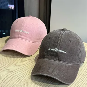 Korean style distressed baseball cap, washed cotton retro sun hat for men and women.