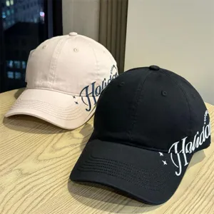 Damen Baseballcap mit breiter Krempe und Stickerei, lässiger Sonnenschutzhut für Frühling.