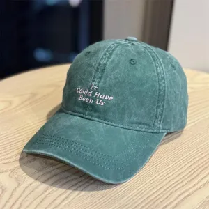 Koreanischer Stil Vintage gewaschene bestickte Baseballkappe, Unisex Freizeit Sonnenhut.
