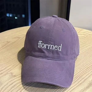 American retro letter embroidered purple baseball cap for men and women fashion duckbill hat.