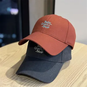 Unisex embroidered baseball cap with letter design, stylish casual dad hat for daily wear.