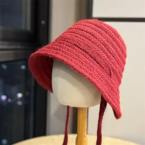 Damen Winter Strickmütze Warme Ohrenklappe Strickbeanie Stilvolle Wolle Kappe Detail