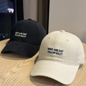 Vintage Letter Embroidery Washed Cotton Baseball Cap Unisex Casual Distressed Dad Hat Adjustable Outdoor Sports Cap