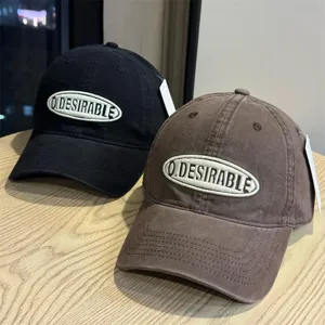 Washed Cotton Baseball Cap For Women Men Retro Letter Embroidered Adjustable Dad Hat Casual Outdoor Sun Protection Cap
