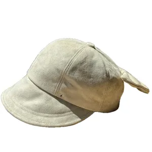 Japanese vintage suede newsboy hat for women retro autumn beret stylish painter hat