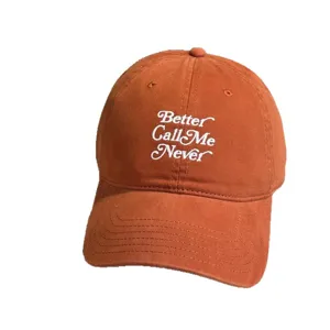 Rostorange bestickte Baseballkappe für Damen, weiche Krone Sommer Sonnenhut Neu.