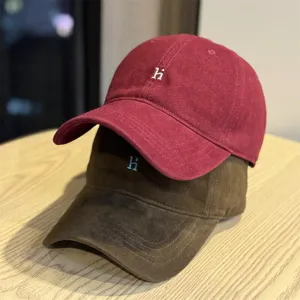 Vintage Washed Cotton Baseball Cap For Men Women Adjustable Soft Top Breathable Letter Embroidered Dad Hat