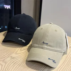 Classic cotton baseball cap with stylish front and brim letter embroidery for daily wear.