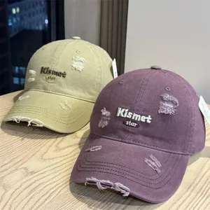 Cappellino da Baseball in Cotone Lavato Vintage Unisex Ricamo Lettere Regolabile Dad Hat Streetwear