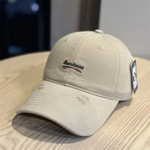 Classic distressed vintage washed cotton baseball cap with stylish front embroidery for daily wear.