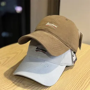Washed Cotton Baseball Cap Vintage Distressed Casual Couple Dad Hat Streetwear Style