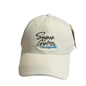 Beige baseball cap with letter embroidery, casual cotton hat for men and women, soft top main view.