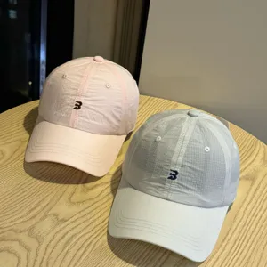 Korean thin breathable quick dry waterproof embroidered baseball cap women summer brim hat
